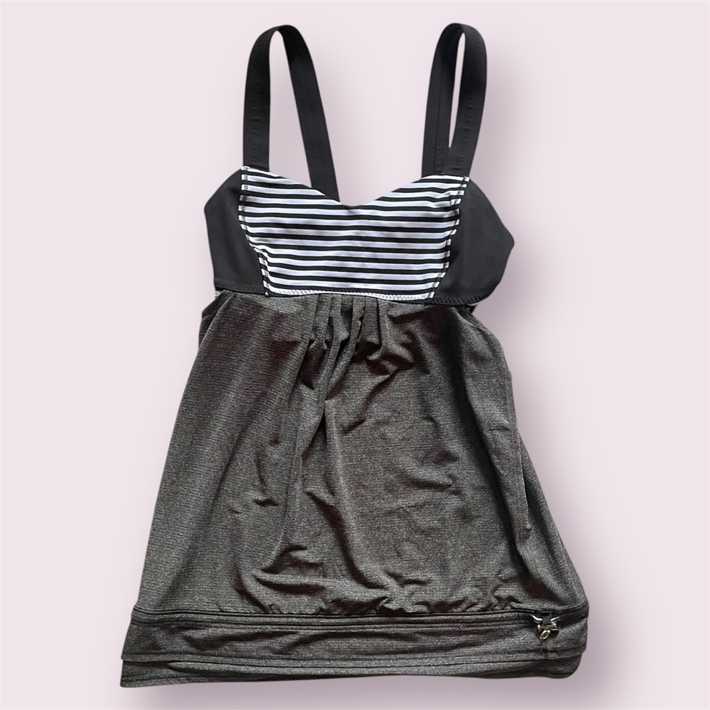 ⚡️2/$15 Lululemon: Run Back On Track Tank Top Stripe Polar Haze | Size 4
